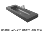 Plan vasque suspendu, double lavabo 90 cm de large, angle arrondi, L. 100 à 200 cm x 40 à 60 cm, résine ACRYSTONE® SOLID-SURFACE Finition lisse, Livraison Offerte et Rapide.